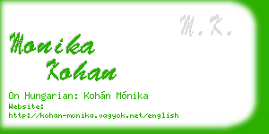 monika kohan business card